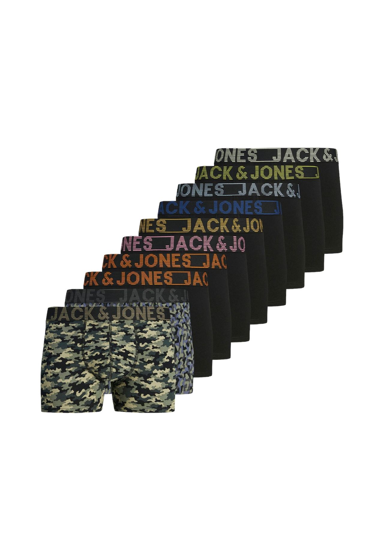 Мужские боксеры, упаковка 10 шт - JACDANNY, плавки, хлопок стрейч, камуфляж JACK & JONES, цвет Schwarz/gr_n/blau
Мужские боксеры, упаковка 10 шт - JACDANNY, плавки, хлопок стрейч, камуфляж JACK & JONES, цвет Schwarz/gr_n/blau