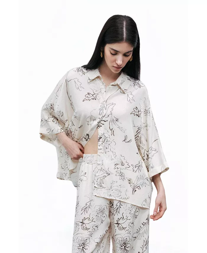 Женская рубашка с струящимся узором NOCTURNE, белый
Женская рубашка с струящимся узором NOCTURNE, белый