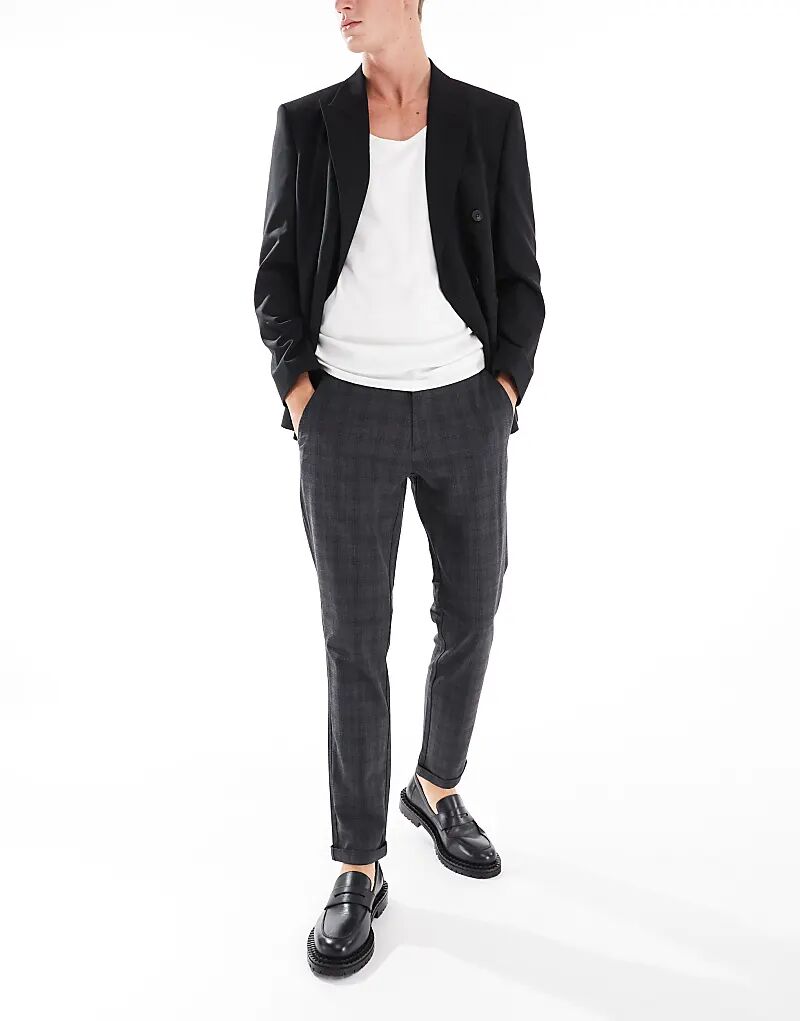 Элегантные брюки в клетку темно-серого цвета Jack & Jones
Элегантные брюки в клетку темно-серого цвета Jack & Jones