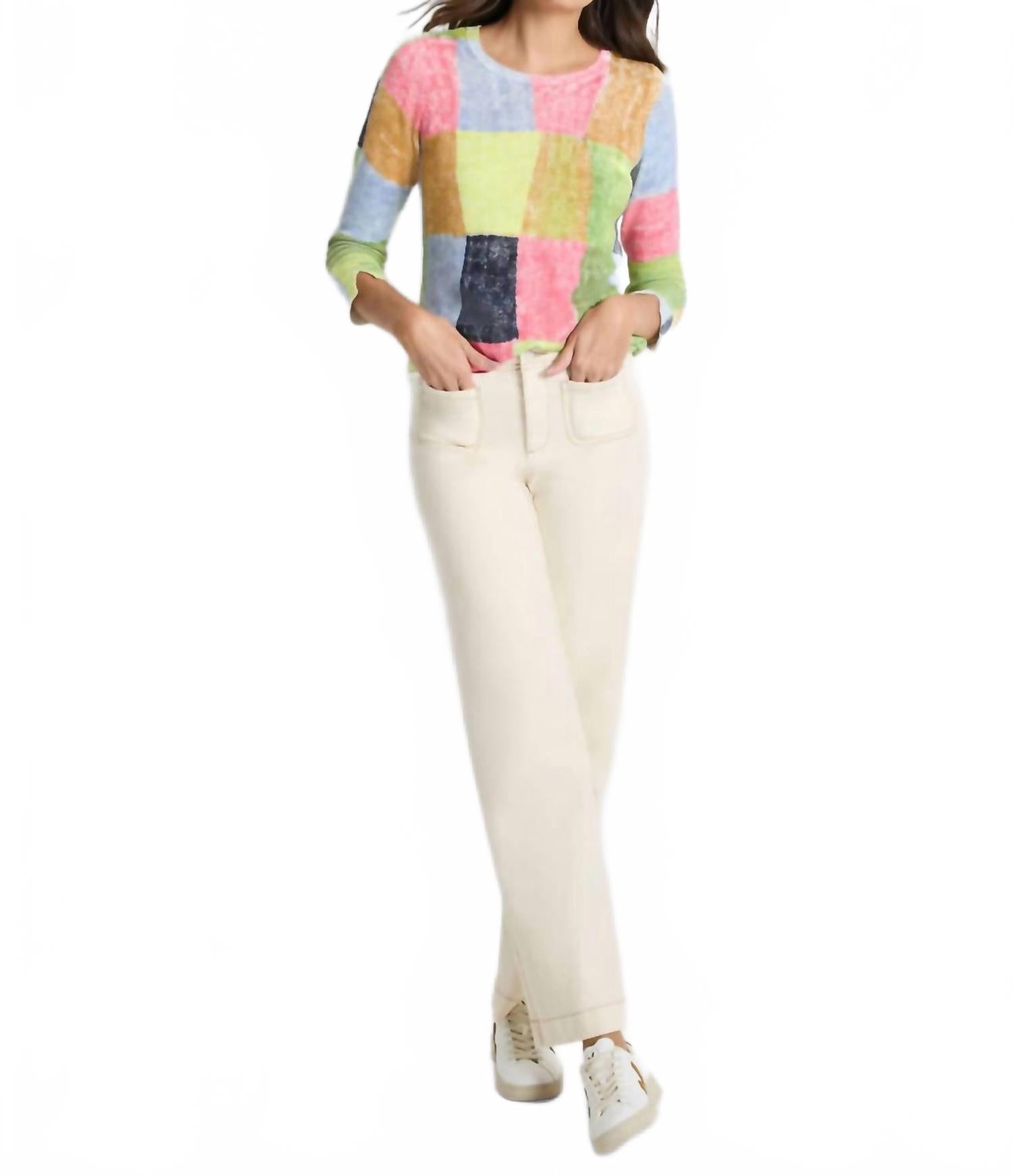 Женский разноцветный свитер в зеленых тонах Nic + Zoe 
Женский разноцветный свитер в зеленых тонах Nic + Zoe