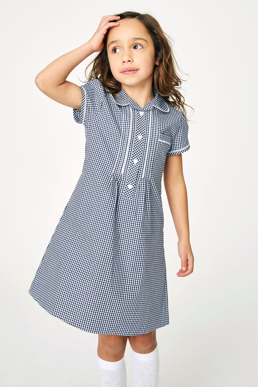 Школьное платье Vichy в клетку с кружевом и застежкой на пуговицы спереди Next, синий
Школьное платье Vichy в клетку с кружевом и застежкой на пуговицы спереди Next, синий