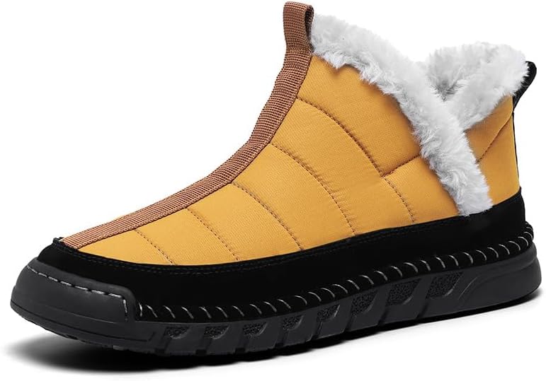 Мужские зимние снежные ботинки с меховой подкладкой, теплые, для походов, повседневные, легкие, водонепроницаемые, противоскользящие ботинки до щиколотки Asifn, желтый
Мужские зимние снежные ботинки с меховой подкладкой, теплые, для походов, повседневные, легкие, водонепроницаемые, противоскользящие ботинки до щиколотки Asifn, желтый