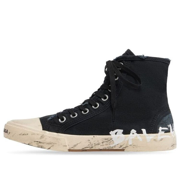 Кроссовки paris high top sneakers 'black destroyed cotton and white rubber with graffiti' Balenciaga, черный
Кроссовки paris high top sneakers 'black destroyed cotton and white rubber with graffiti' Balenciaga, черный