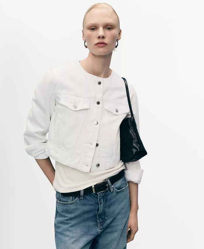 Женская укороченная джинсовая куртка MANGO, белый
Женская укороченная джинсовая куртка MANGO, белый