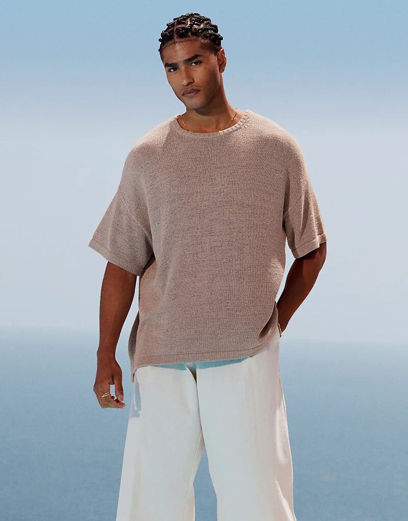 Трикотажная футболка Topman в цвете «камень» 
Трикотажная футболка Topman в цвете «камень»