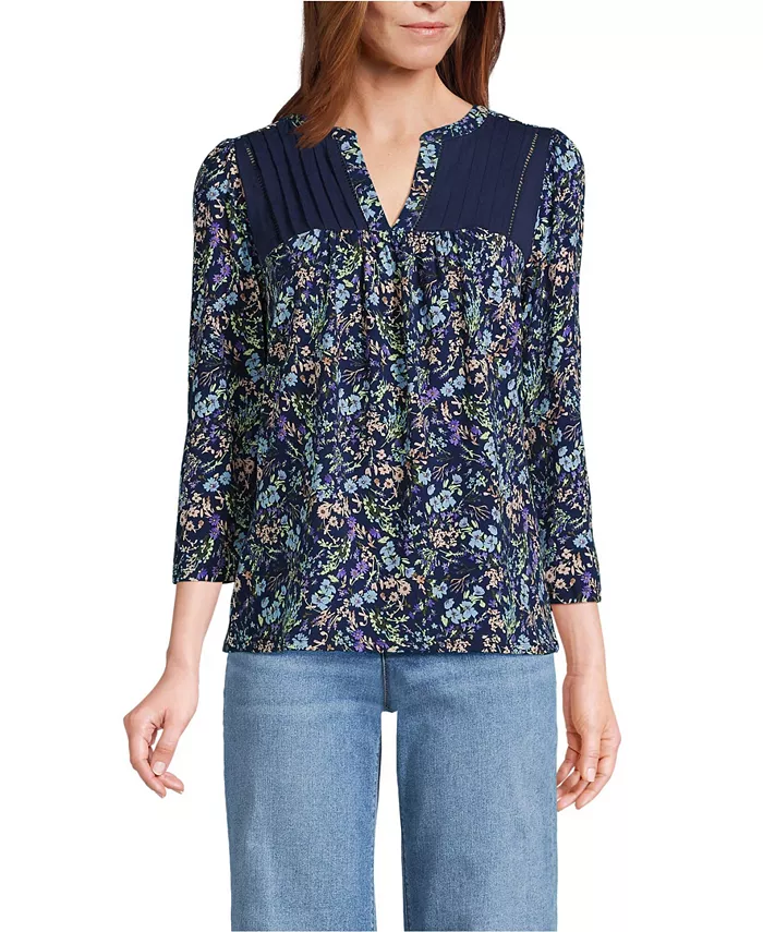 Женский топ с 3/4 рукавом из легкого джерси с рельефным узором Lands' End, синий
Женский топ с 3/4 рукавом из легкого джерси с рельефным узором Lands' End, синий