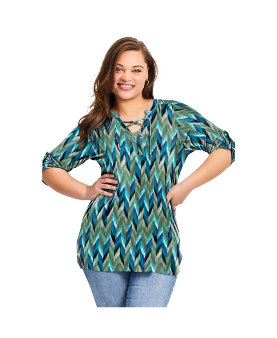 Женская футболка на шнуровке AVENUE, Teal ikat
Женская футболка на шнуровке AVENUE, Teal ikat