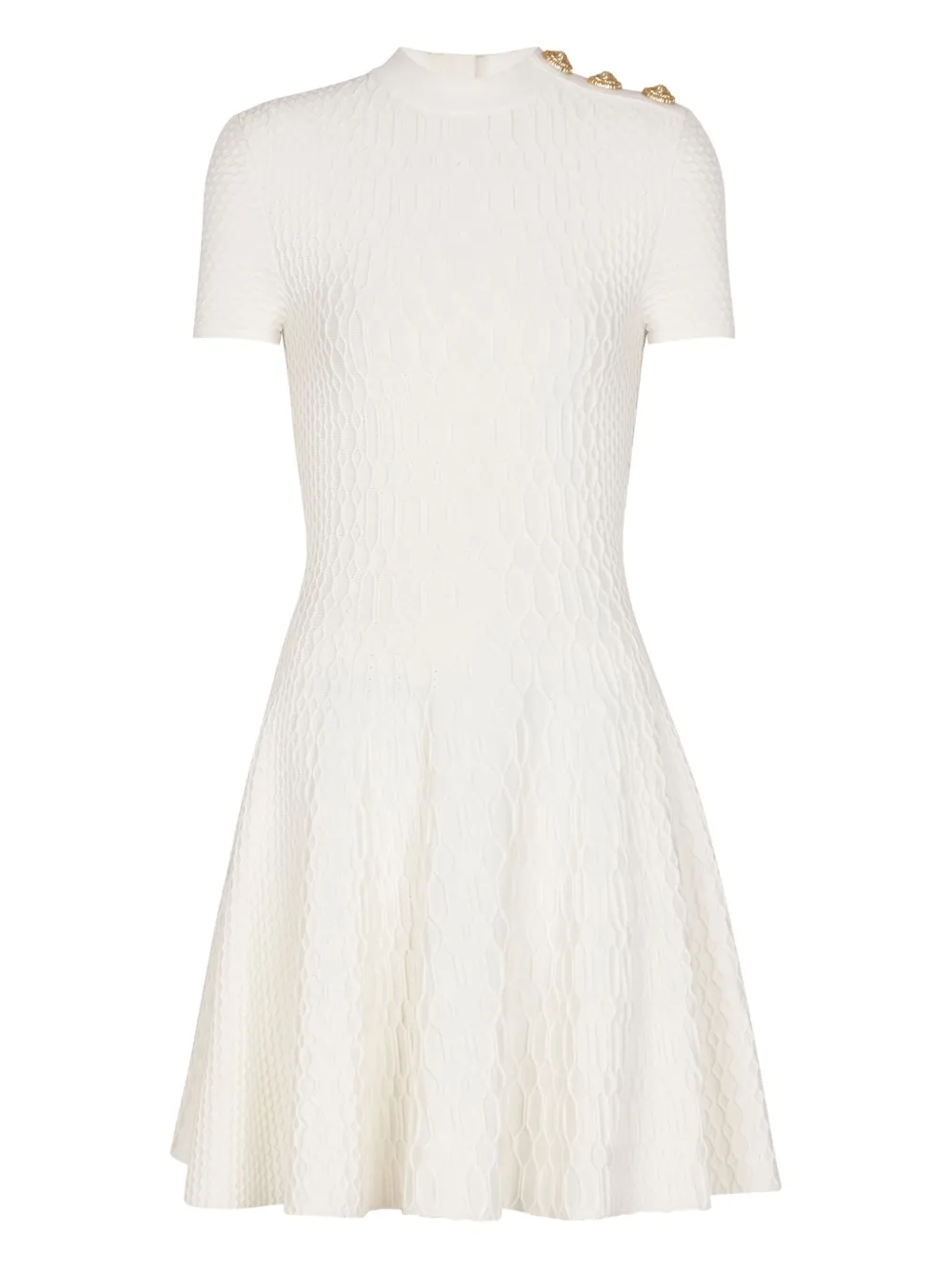 Расклешенное фактурное платье мини BALMAIN, белый
Расклешенное фактурное платье мини BALMAIN, белый
