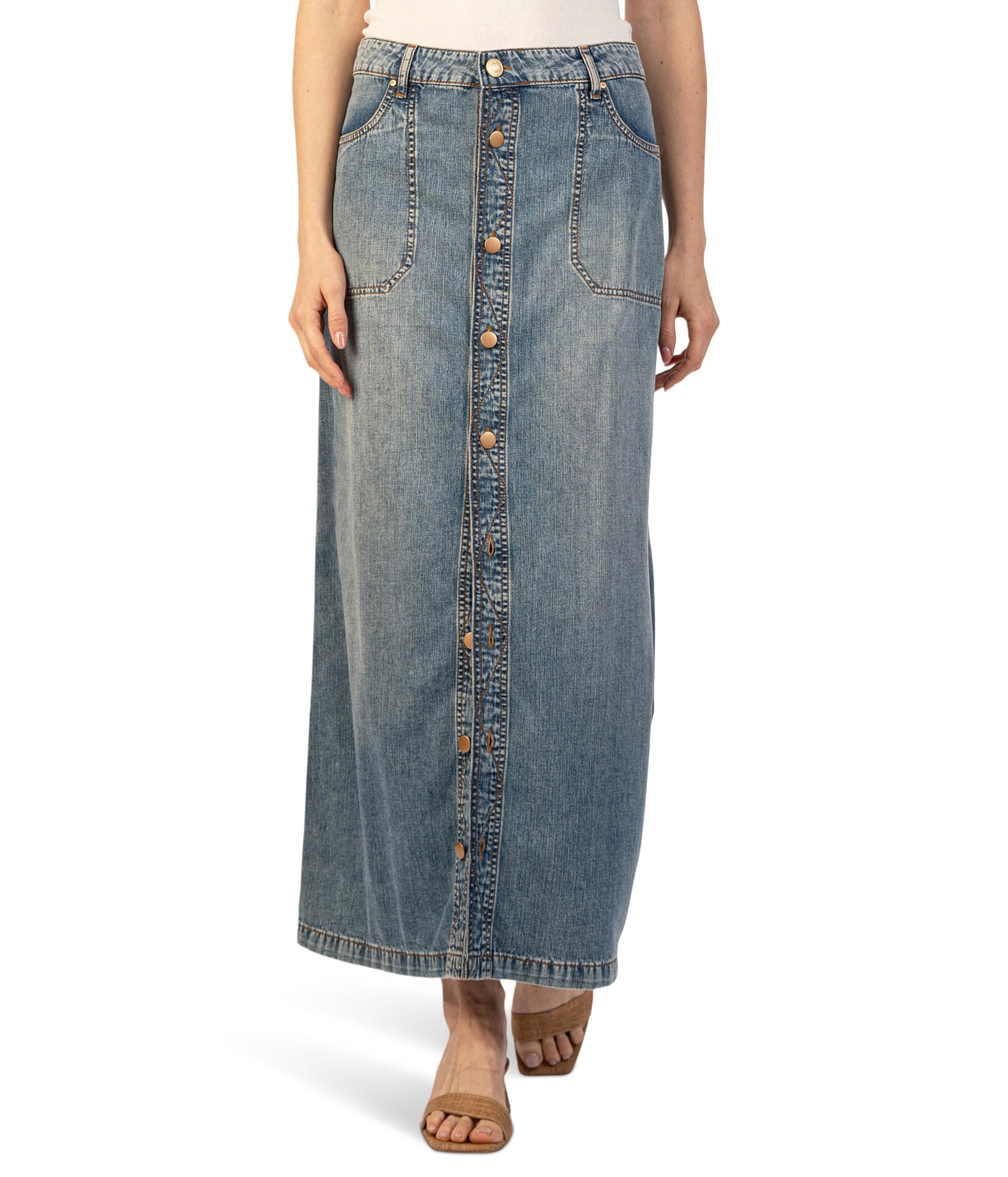 Юбка KUT from the Kloth Liora - Button Front Long Skirt W/ Pork Chop Pockets, Medium Wash
Юбка KUT from the Kloth Liora - Button Front Long Skirt W/ Pork Chop Pockets, Medium Wash