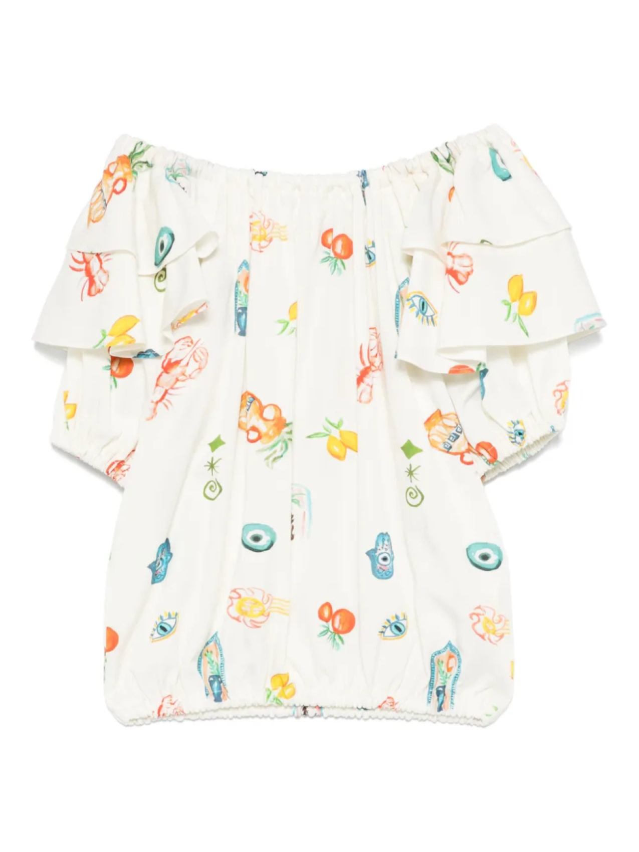 Блузка с оборками и принтом Andorine, нейтральный
Блузка с оборками и принтом Andorine, нейтральный