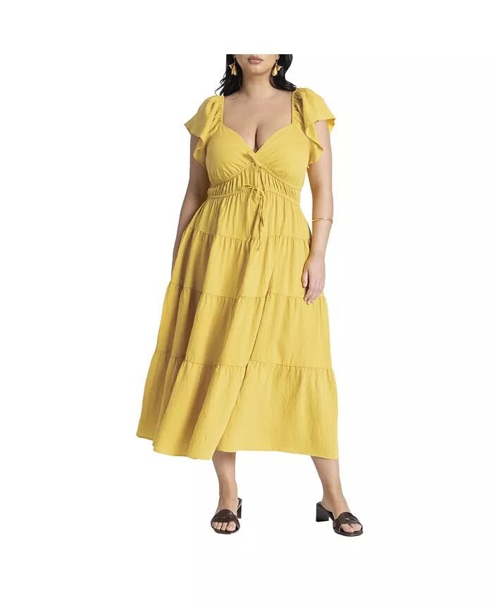 Женское многоярусное платье макси больших размеров с оборками ELOQUII, желтый
Женское многоярусное платье макси больших размеров с оборками ELOQUII, желтый