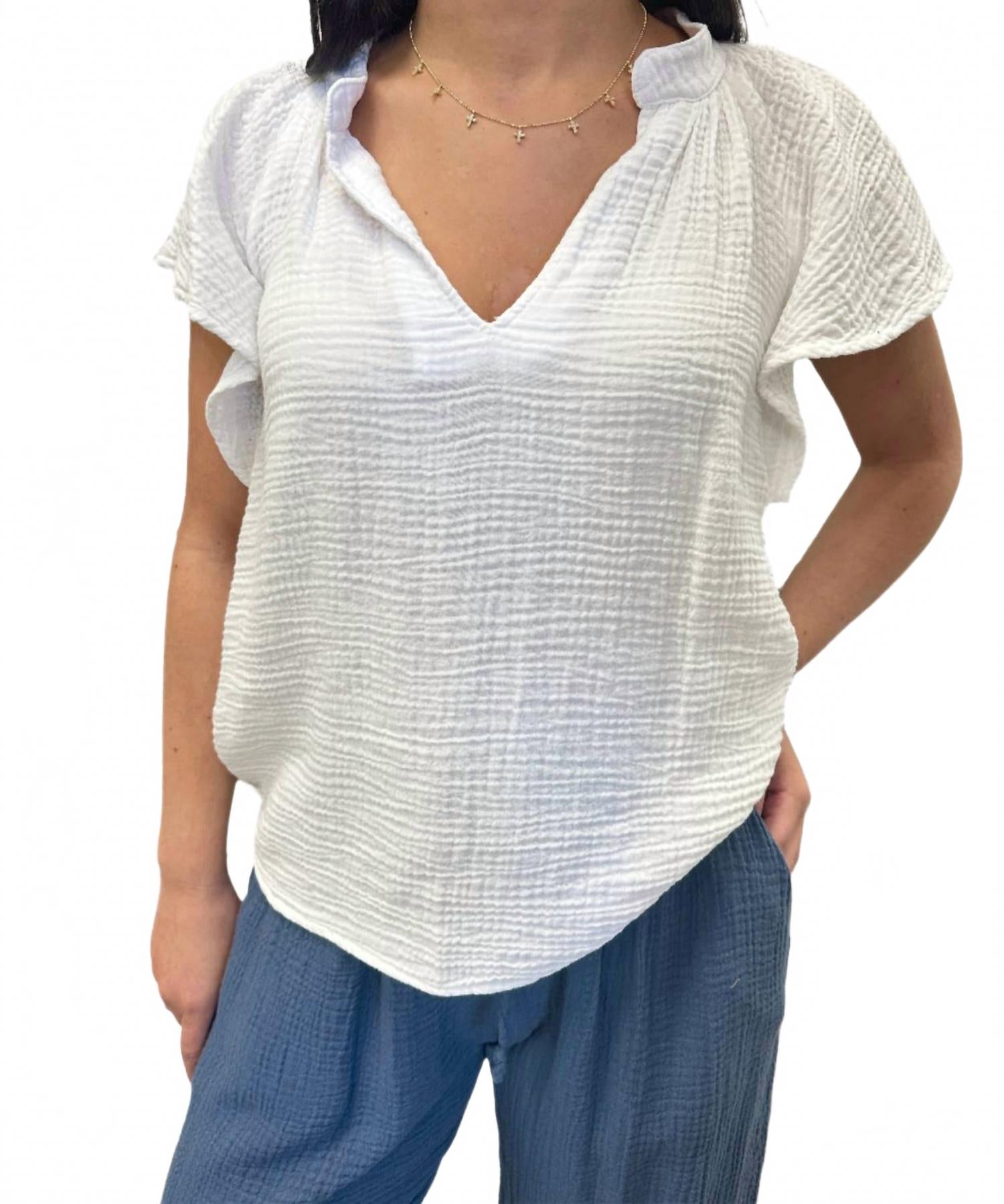 Футболка с рукавом флер в белом Red haute
Футболка с рукавом флер в белом Red haute