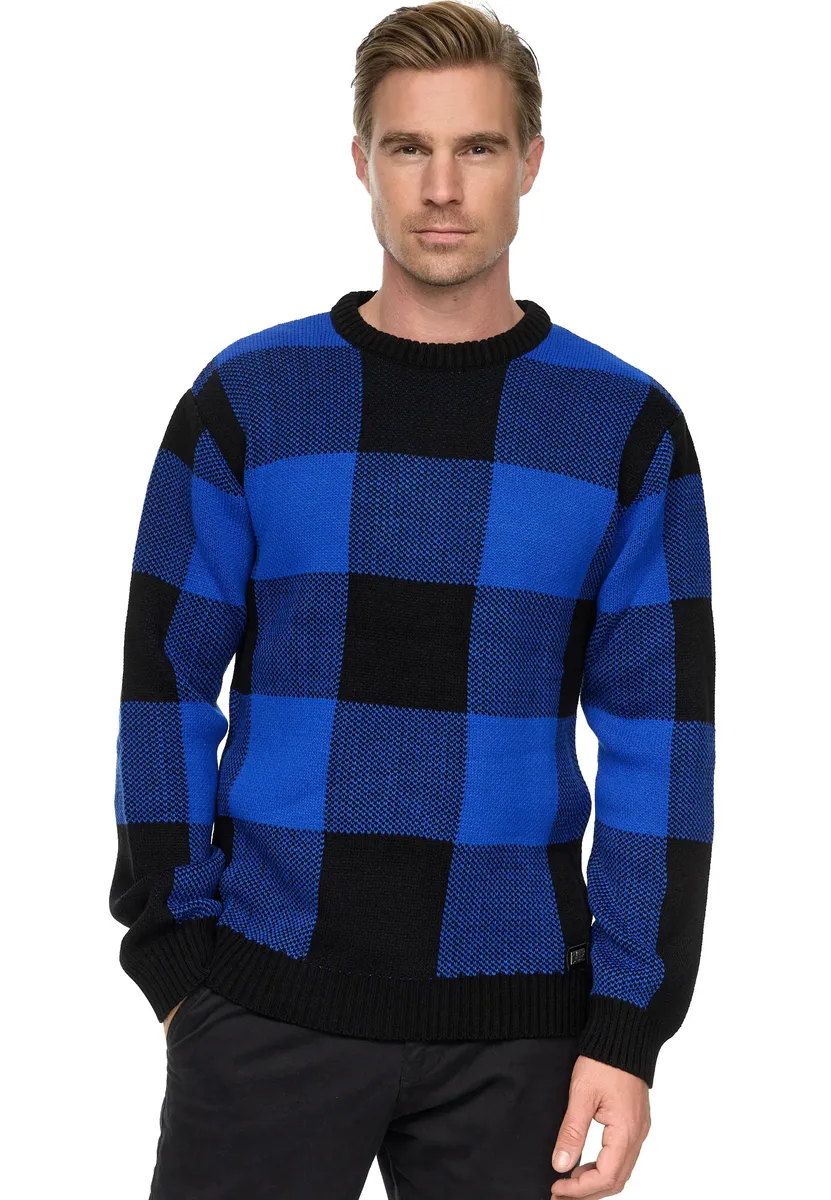 Вязаный свитер Rusty Neal с клетчатым узором, синий
Вязаный свитер Rusty Neal с клетчатым узором, синий