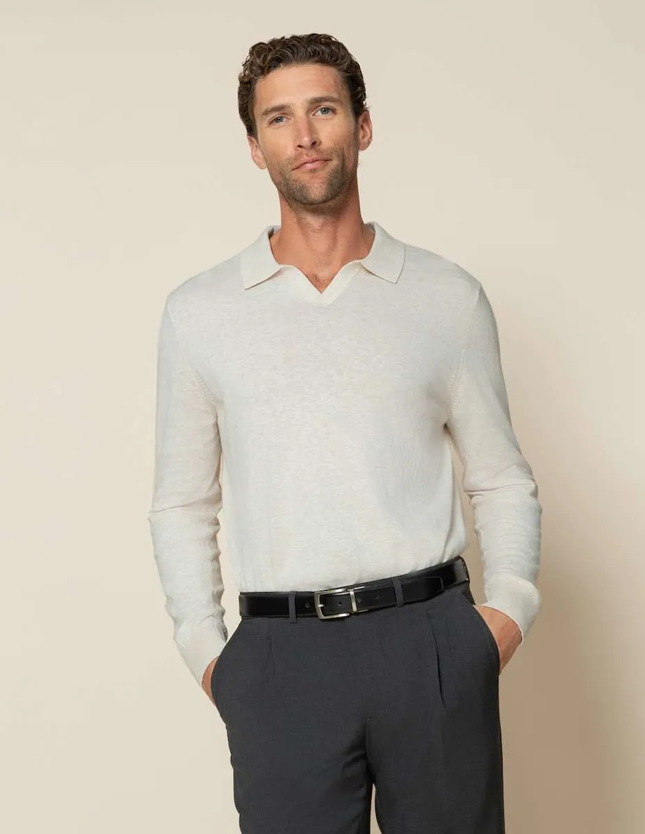 Мужской бежевый свитер с воротником-поло Scotta 1985
Мужской бежевый свитер с воротником-поло Scotta 1985