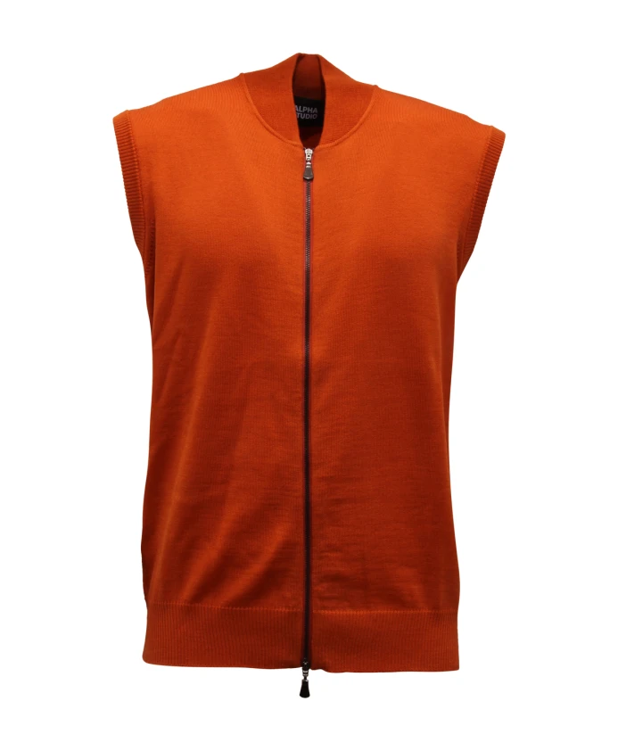 Шерстяной свитер без рукавов, бомбер цвета тамариндо Alpha Studio, оранжевый
Шерстяной свитер без рукавов, бомбер цвета тамариндо Alpha Studio, оранжевый