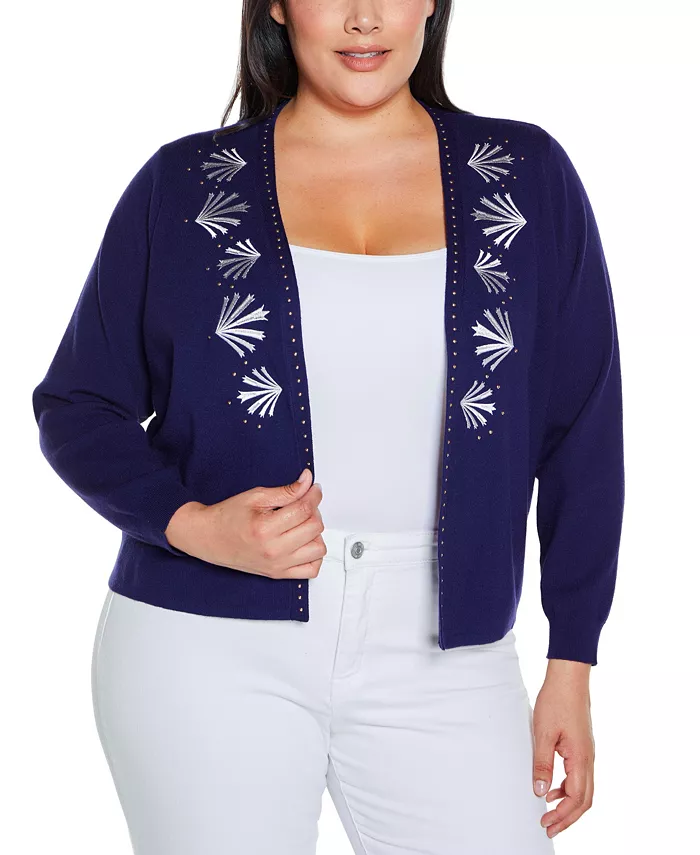 Кардиган размера плюс с вышитой черной этикеткой, с открытым спереди и спущенным плечом Belldini, синий
Кардиган размера плюс с вышитой черной этикеткой, с открытым спереди и спущенным плечом Belldini, синий