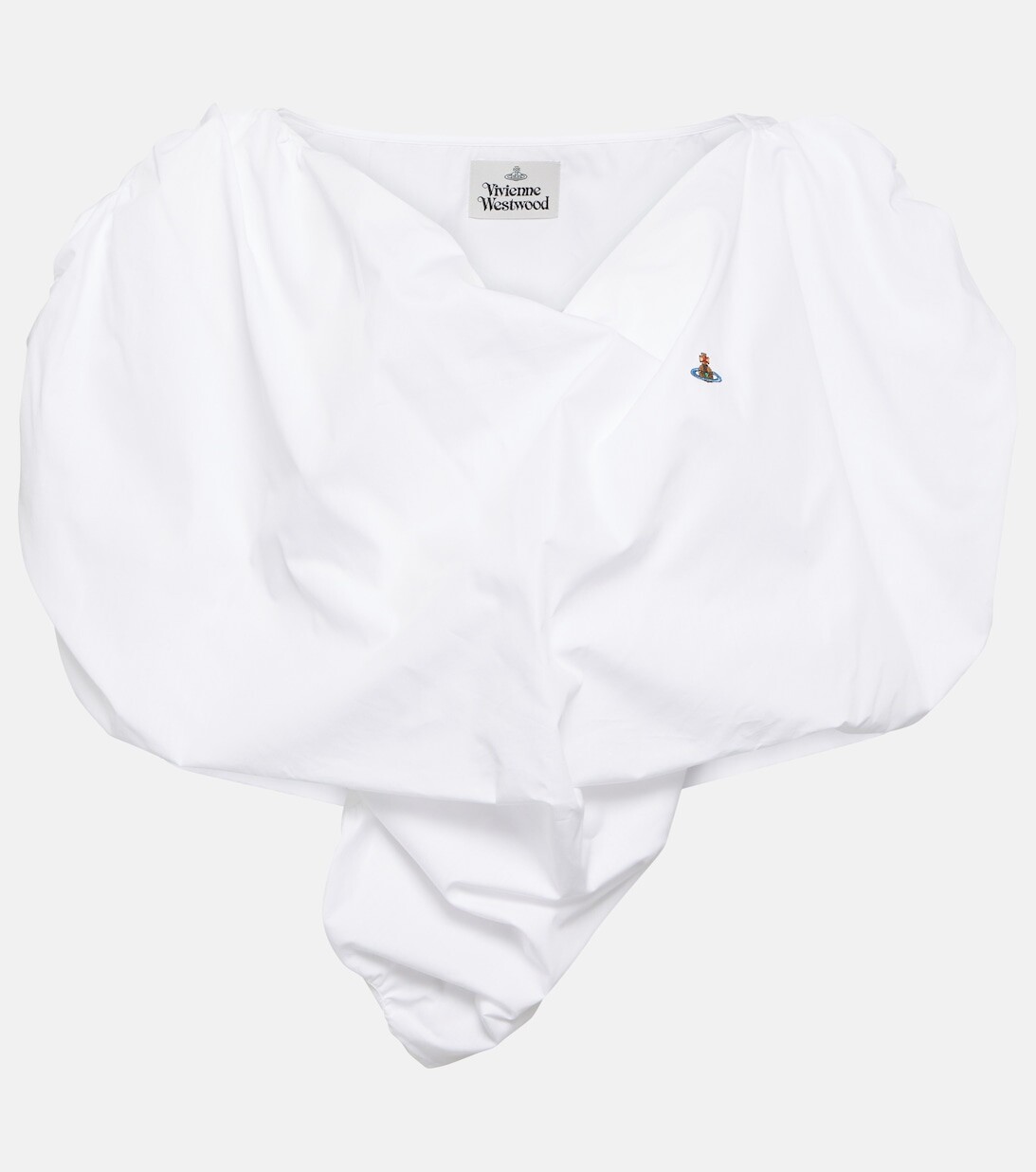 Укороченный топ из хлопка с сердечками Vivienne Westwood, белый 
Укороченный топ из хлопка с сердечками Vivienne Westwood, белый