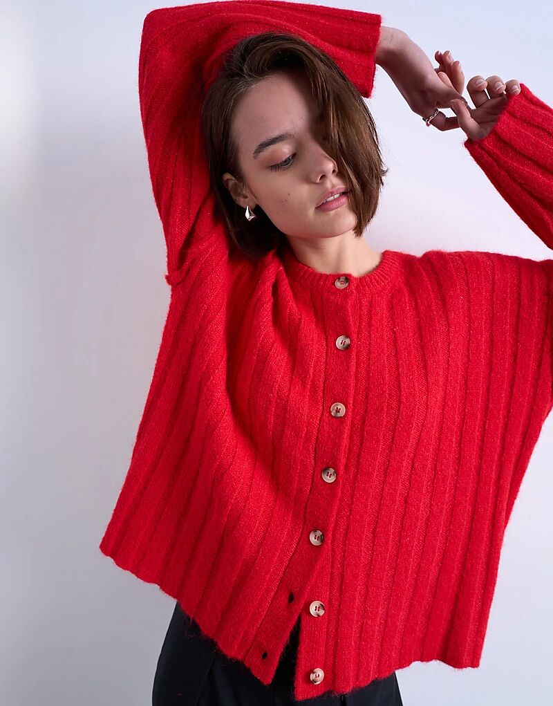 Вязаный кардиган Topshop в широкую резинку цвета ржавчины
Вязаный кардиган Topshop в широкую резинку цвета ржавчины