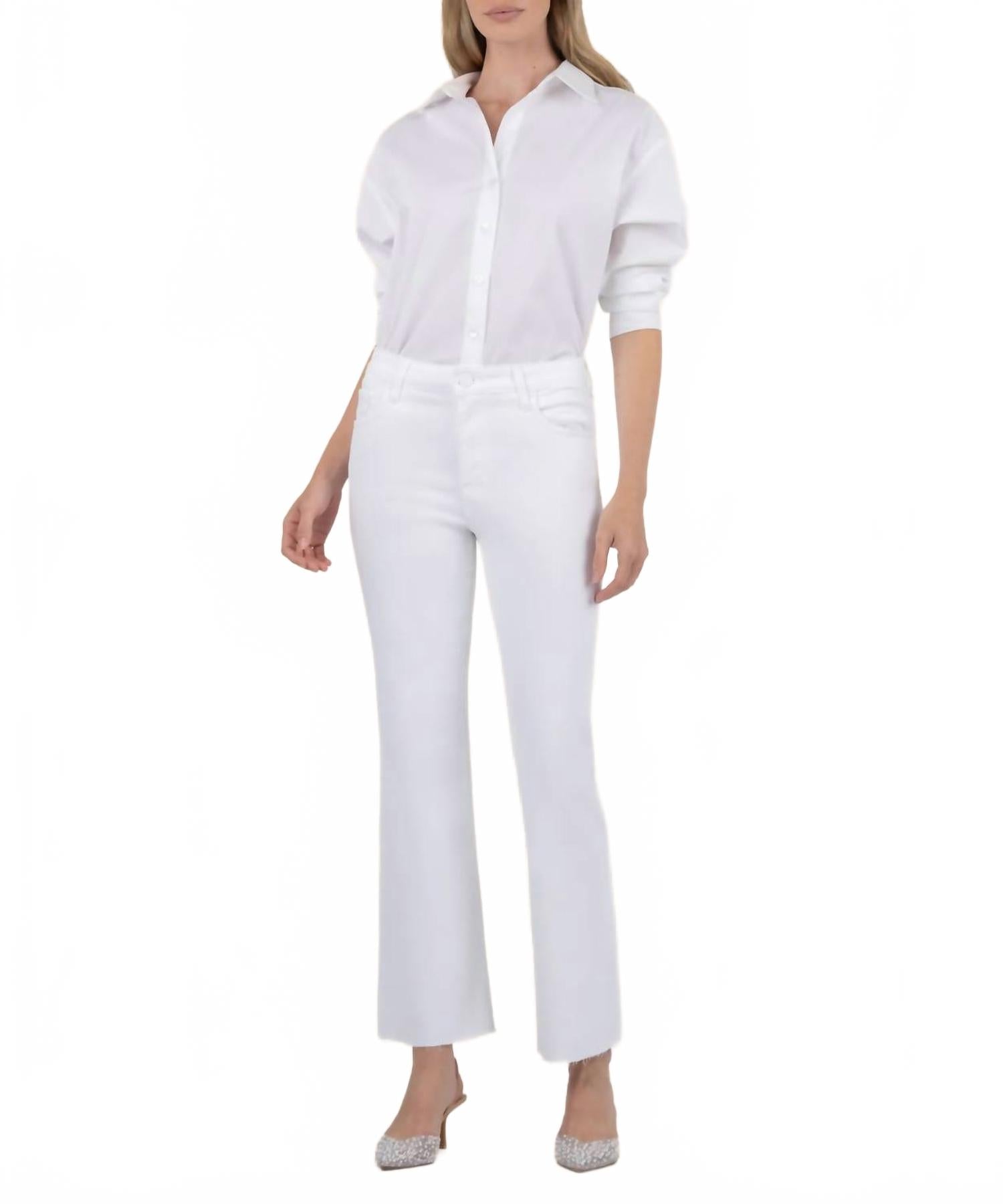 Расклешенные джинсы Kelsey с высокой посадкой и необработанным краем, цвет оптический белый KUT FROM THE KLOTH
Расклешенные джинсы Kelsey с высокой посадкой и необработанным краем, цвет оптический белый KUT FROM THE KLOTH