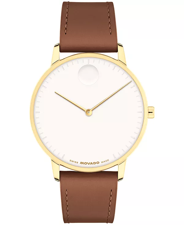 Швейцарские кварцевые часы унисекс с коричневым кожаным ремешком, 39 мм Movado, brown
Швейцарские кварцевые часы унисекс с коричневым кожаным ремешком, 39 мм Movado, brown