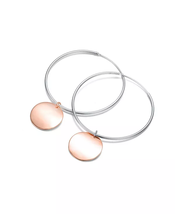 Стильные серьги-кольца из стерлингового серебра с круглым покрытием из розового золота Genevive, rose
Стильные серьги-кольца из стерлингового серебра с круглым покрытием из розового золота Genevive, rose