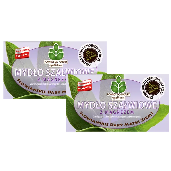 100% натуральное растительное мыло с шалфеем и магнием, 2 шт. Powrót Do Natury
100% натуральное растительное мыло с шалфеем и магнием, 2 шт. Powrót Do Natury