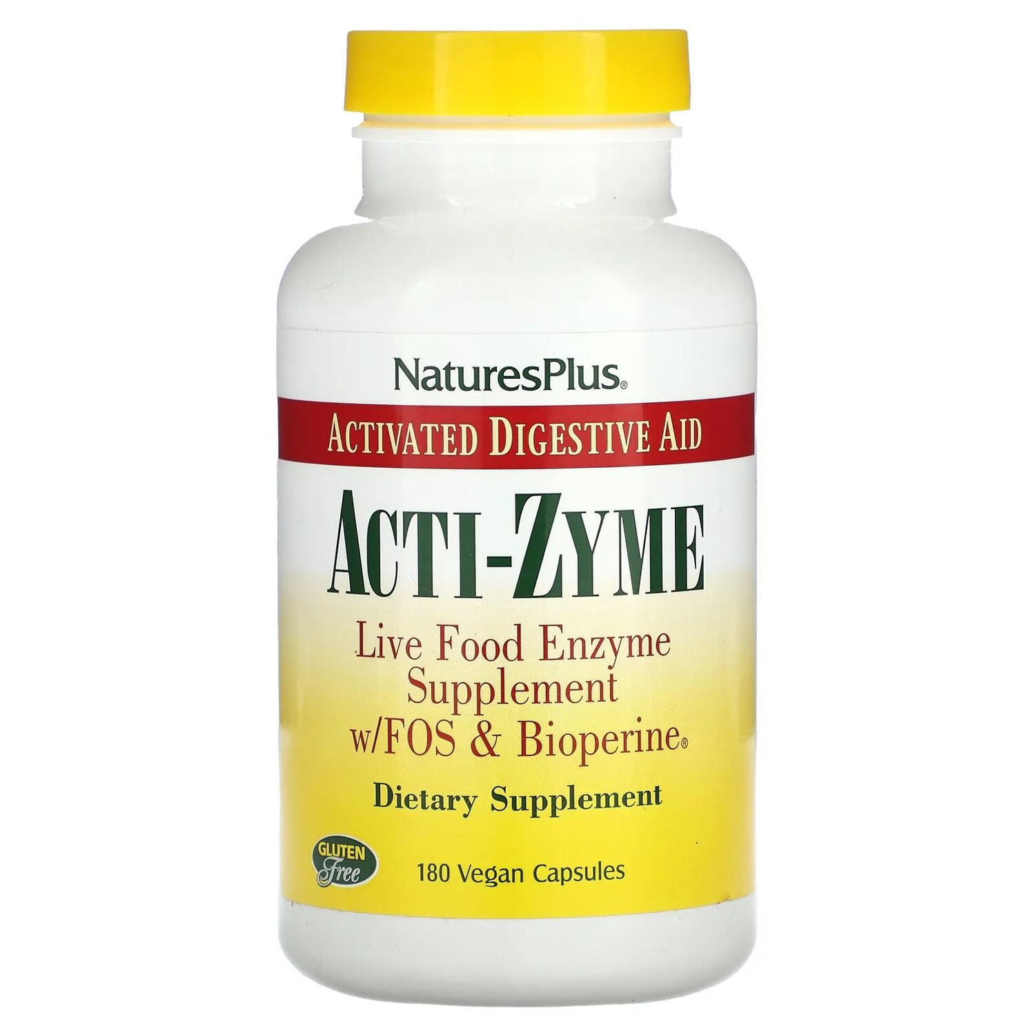 NaturesPlus Acti-Zyme 180 веганских капсул
