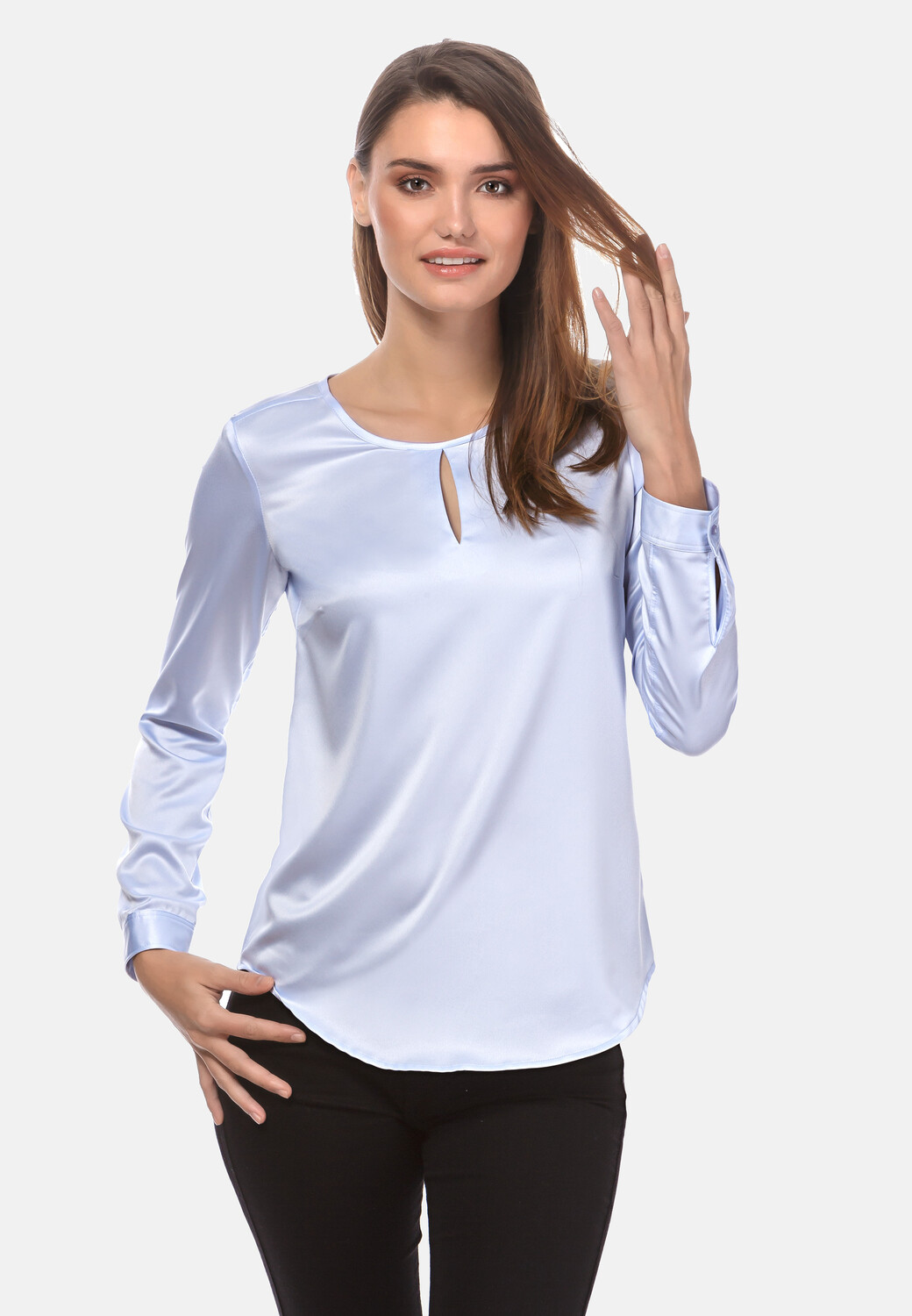 Блуза Vincenzo Boretti leicht tailliert, цвет eisblau 
Блуза Vincenzo Boretti leicht tailliert, цвет eisblau