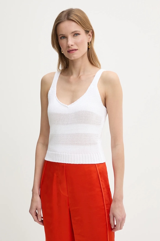 Хлопковая майка United Colors Of Benetton, белый 
Хлопковая майка United Colors Of Benetton, белый