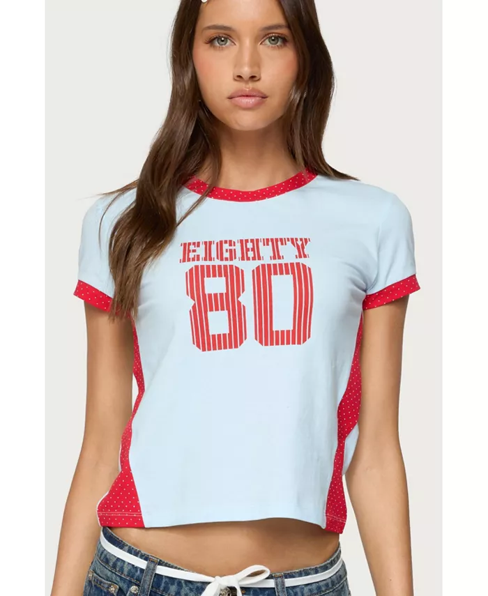 Женская футболка Eighty в контрастный горошек Edikted, синий
Женская футболка Eighty в контрастный горошек Edikted, синий