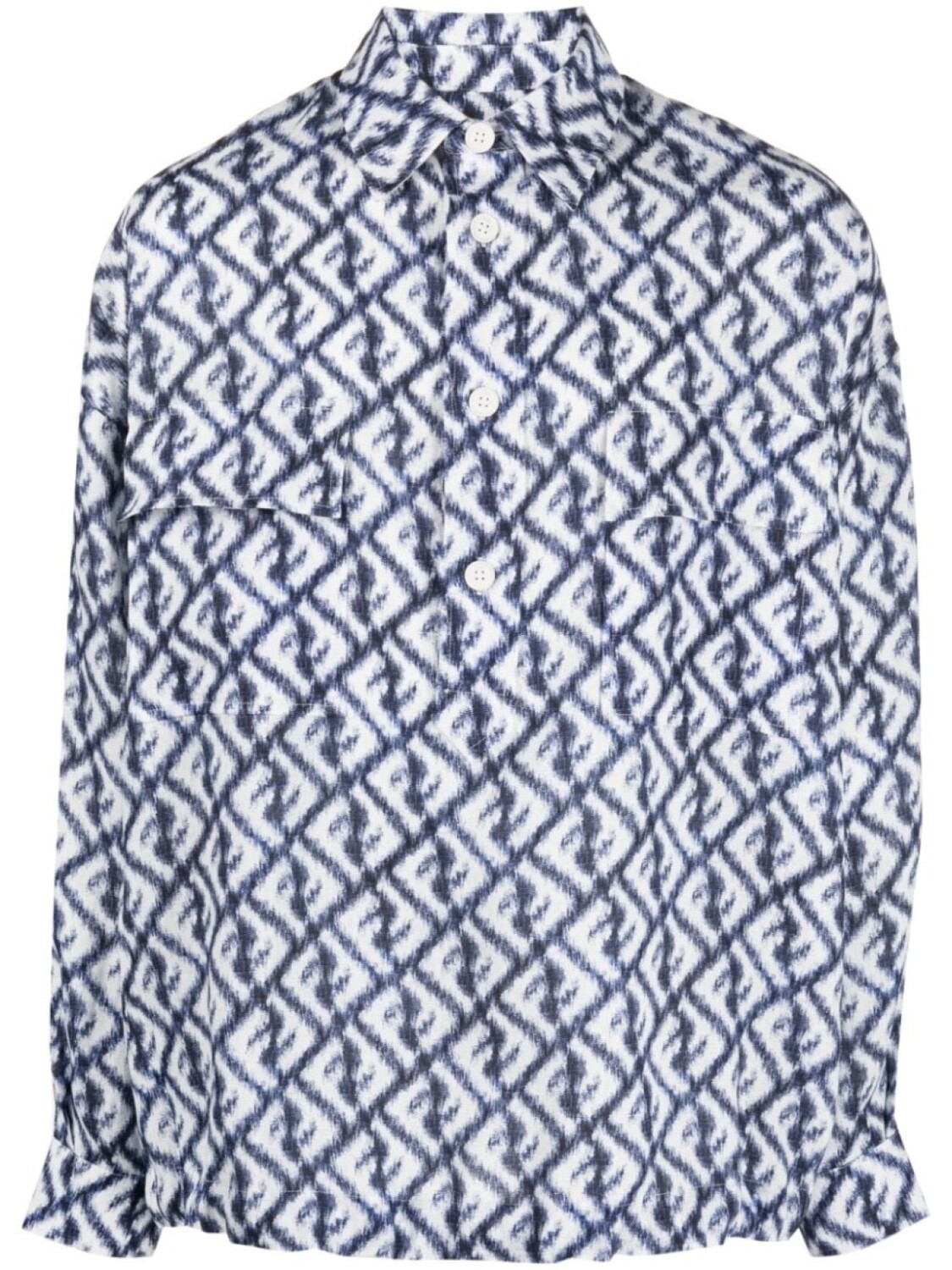 FENDI льняная рубашка с логотипом, синий
FENDI льняная рубашка с логотипом, синий