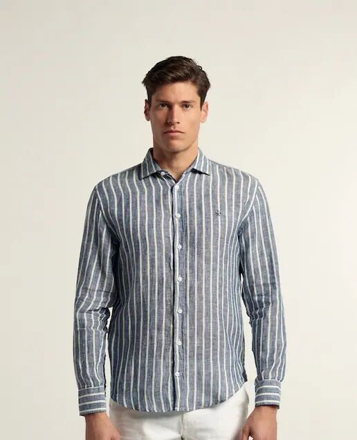 Мужская льняная рубашка классического кроя в полоску Valecuatro, темно-синий
Мужская льняная рубашка классического кроя в полоску Valecuatro, темно-синий