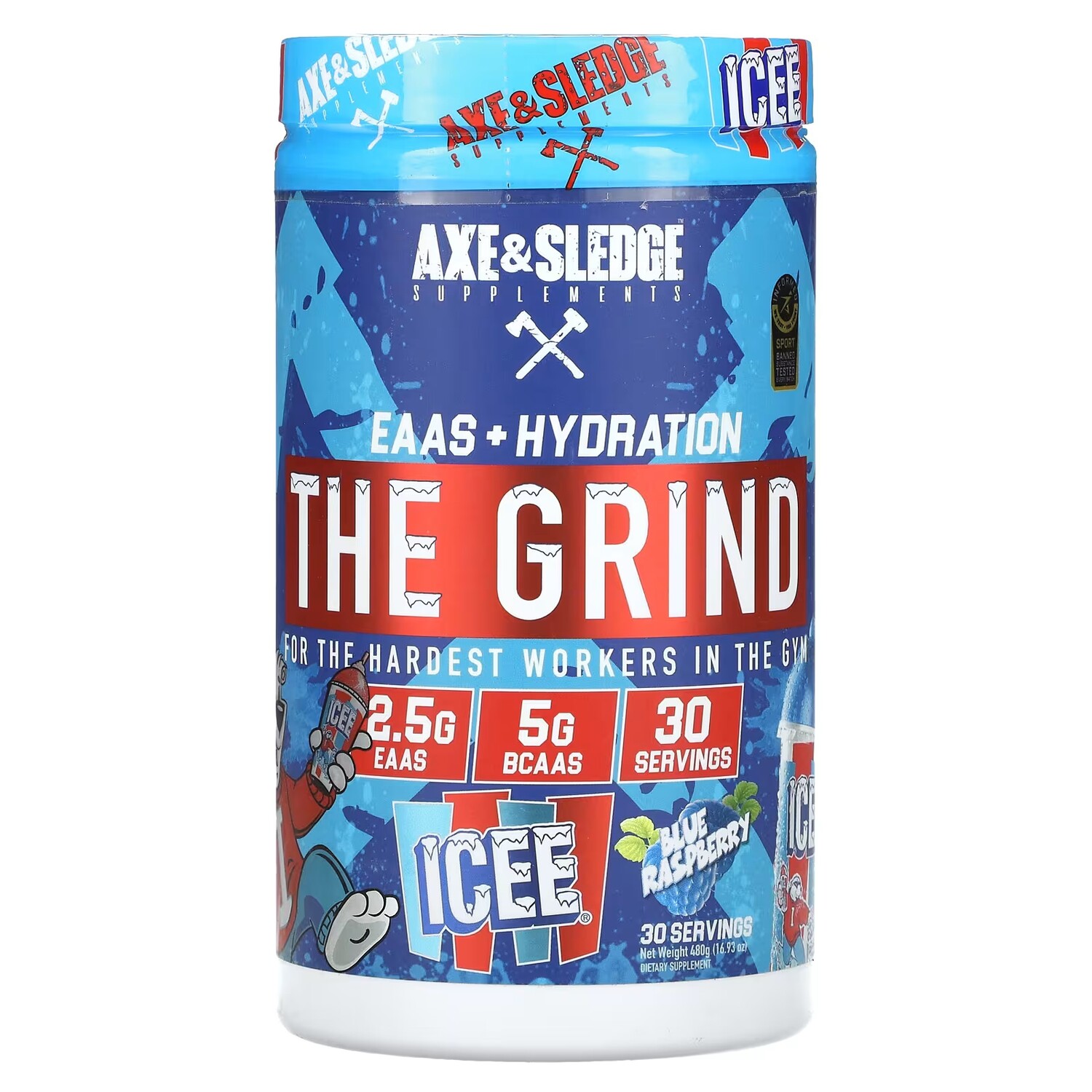 Добавка Axe & Sledge Supplements The Grind EAA + Hydration Icee Blue Raspberry, 480 г
Добавка Axe & Sledge Supplements The Grind EAA + Hydration Icee Blue Raspberry, 480 г