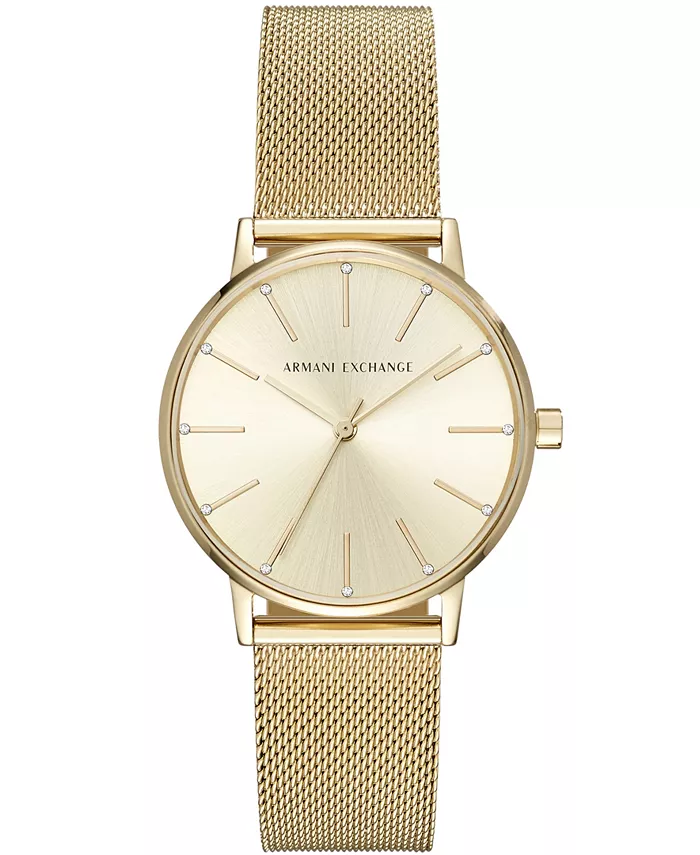 Женские часы с тремя стрелками из нержавеющей стали золотого цвета с сетчатым браслетом 36 мм A|X Armani Exchange
Женские часы с тремя стрелками из нержавеющей стали золотого цвета с сетчатым браслетом 36 мм A|X Armani Exchange
