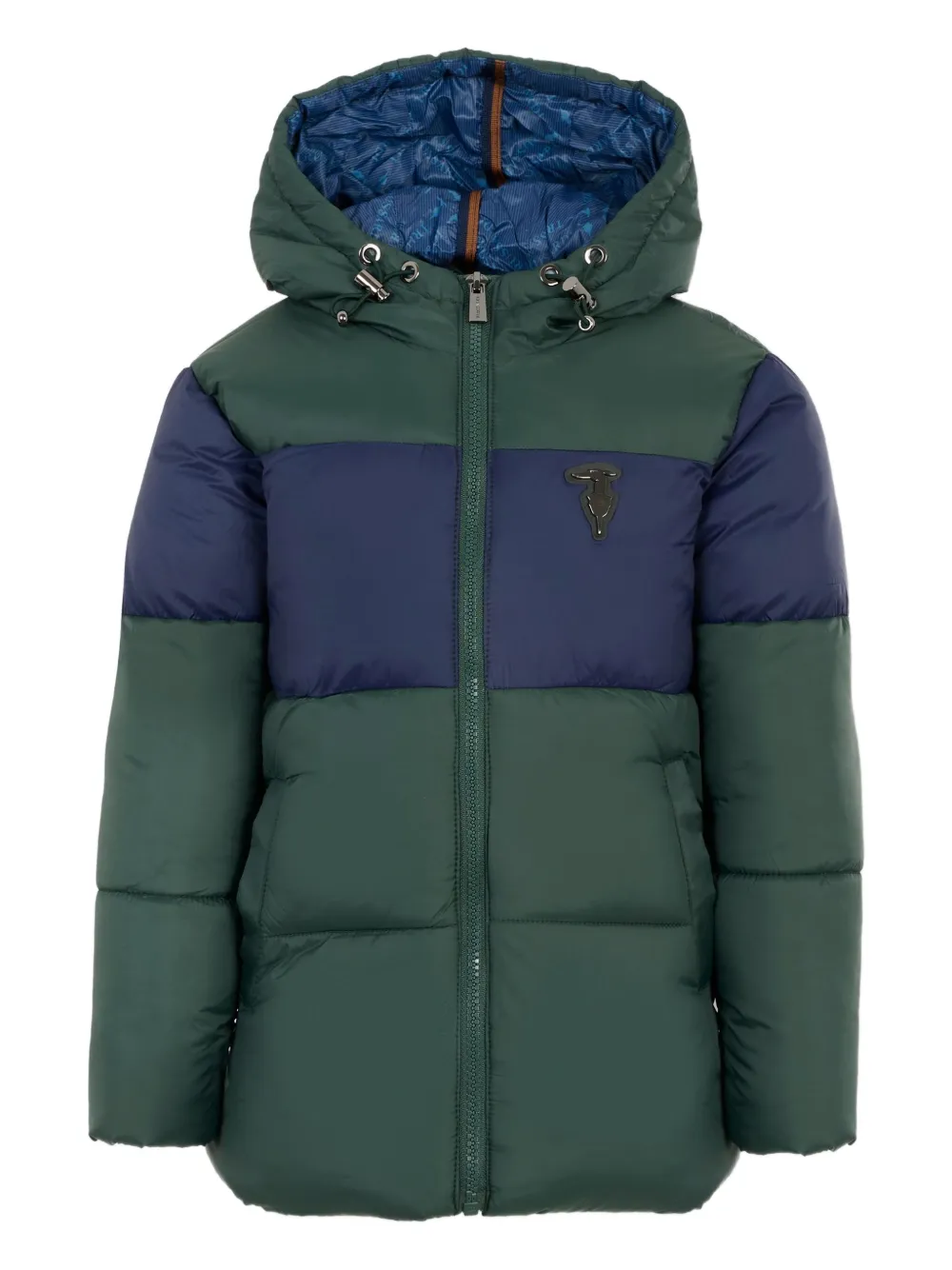 Пуховик в стиле колор-блок с капюшоном TRUSSARDI JUNIOR, зеленый
Пуховик в стиле колор-блок с капюшоном TRUSSARDI JUNIOR, зеленый