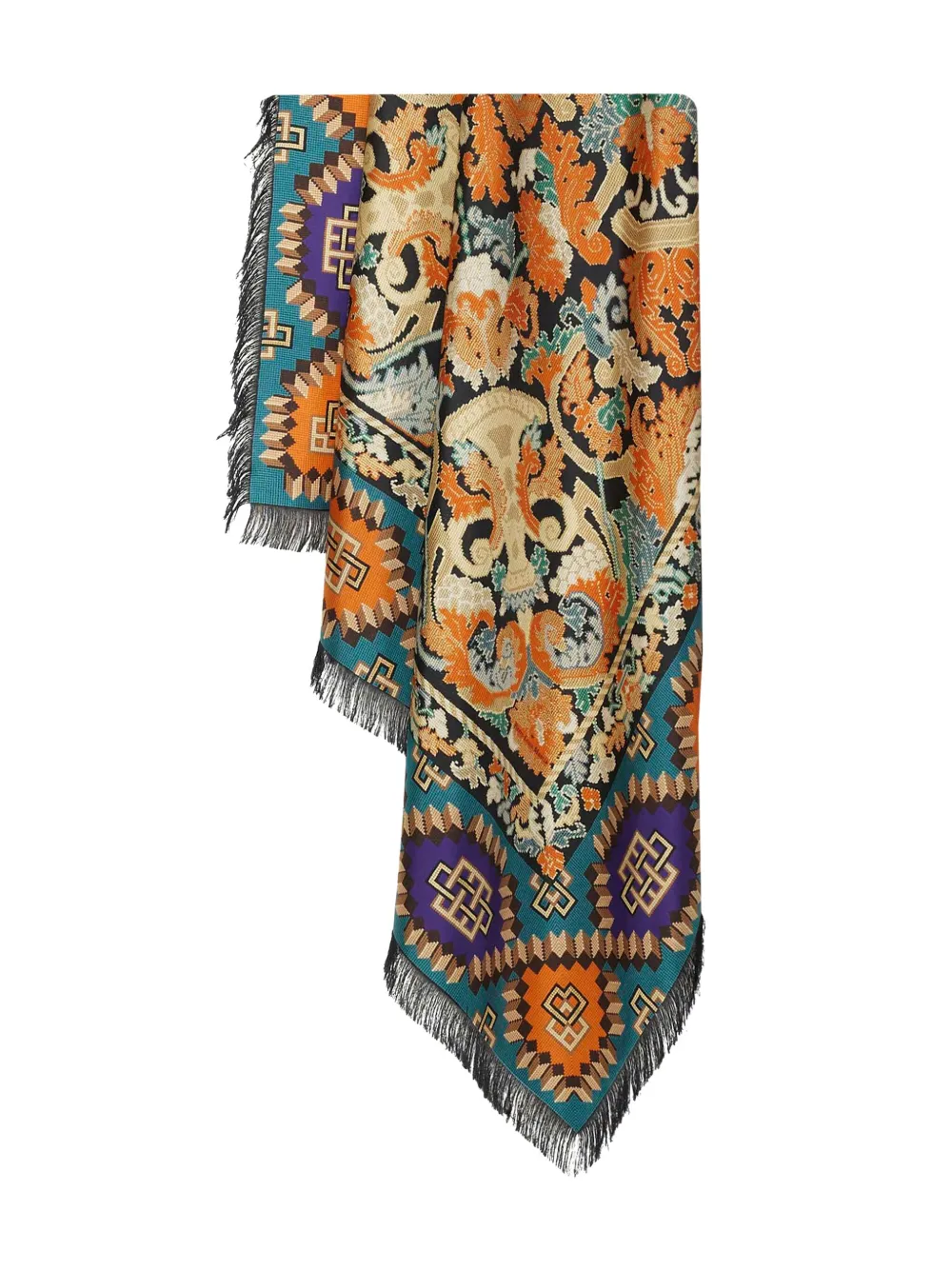 Шарф с геометричным узором и бахромой Pierre-Louis Mascia, синий
Шарф с геометричным узором и бахромой Pierre-Louis Mascia, синий