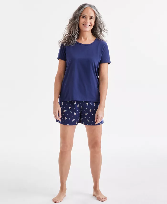 Женский пижамный комплект с коротким рукавом в цветочном принте Charter Club, синий
Женский пижамный комплект с коротким рукавом в цветочном принте Charter Club, синий
