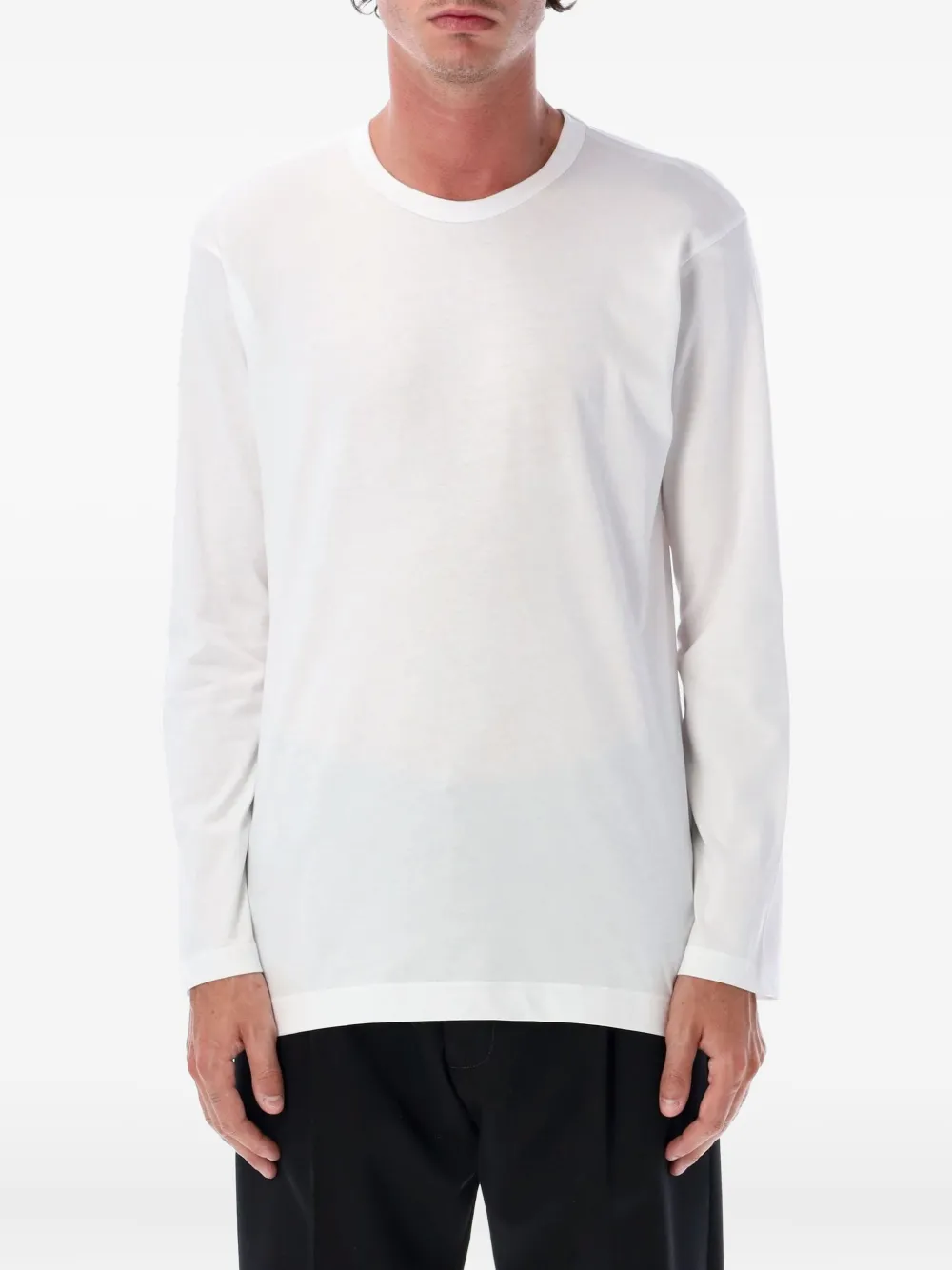 Футболка с круглым вырезом и длинными рукавами Comme Des Garçons Shirt, белый 
Футболка с круглым вырезом и длинными рукавами Comme Des Garçons Shirt, белый