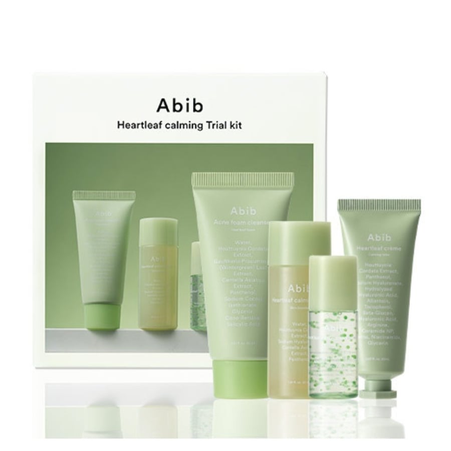 Abib Heartleaf Camling Trial Kit (Пена 30 мл + Тоник 30 мл + Сыворотка 15 мл + Крем 20 мл) - набор миниатюрных успокаивающих средств для лица
Abib Heartleaf Camling Trial Kit (Пена 30 мл + Тоник 30 мл + Сыворотка 15 мл + Крем 20 мл) - набор миниатюрных успокаивающих средств для лица