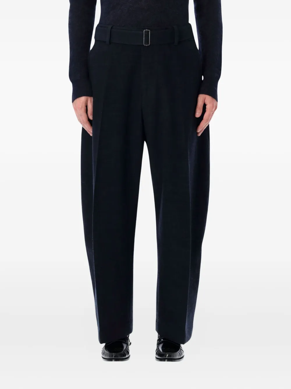 Брюки с поясом Studio Nicholson, синий
Брюки с поясом Studio Nicholson, синий