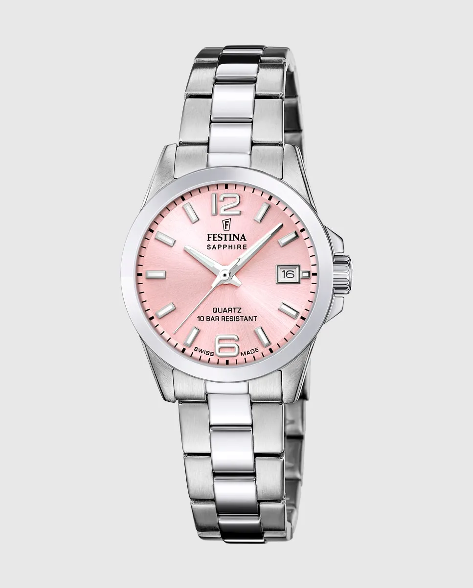 F20049/3 Швейцарские классические стальные серебристые женские часы Festina, серебряный
F20049/3 Швейцарские классические стальные серебристые женские часы Festina, серебряный