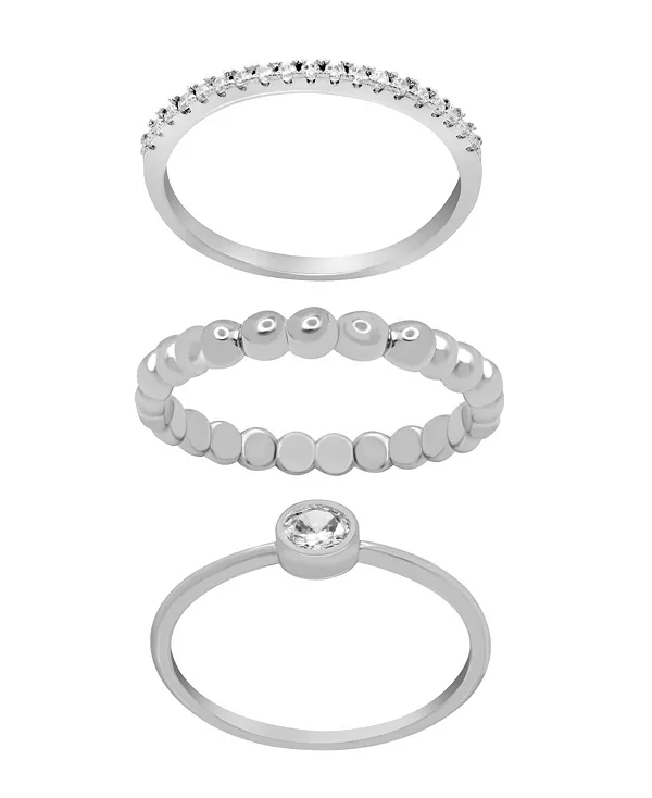 Позолоченный комплект из трех колец с прозрачным кубическим цирконием и ободком And Now This, silver-plated
Позолоченный комплект из трех колец с прозрачным кубическим цирконием и ободком And Now This, silver-plated