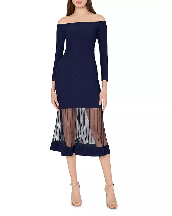 Платье миди с открытыми плечами Milly, синий
Платье миди с открытыми плечами Milly, синий