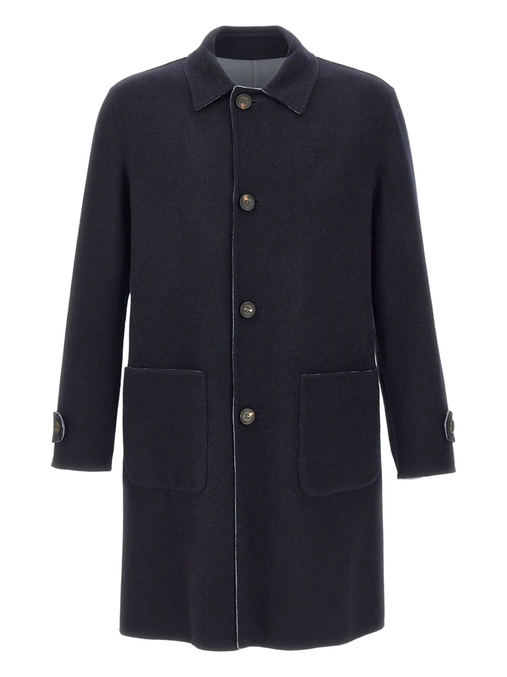 Шерстяное пальто с классическим воротником Eleventy, синий 
Шерстяное пальто с классическим воротником Eleventy, синий
