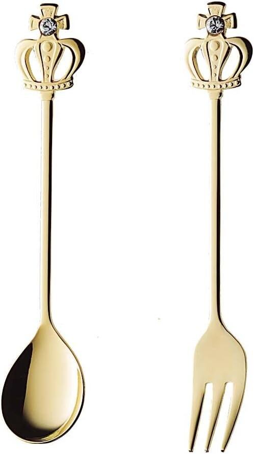 Кофейная ложка Royal Crown, вилка Jime, золото, набор из 2 шт., производство Япония Nagao, Golden
Кофейная ложка Royal Crown, вилка Jime, золото, набор из 2 шт., производство Япония Nagao, Golden