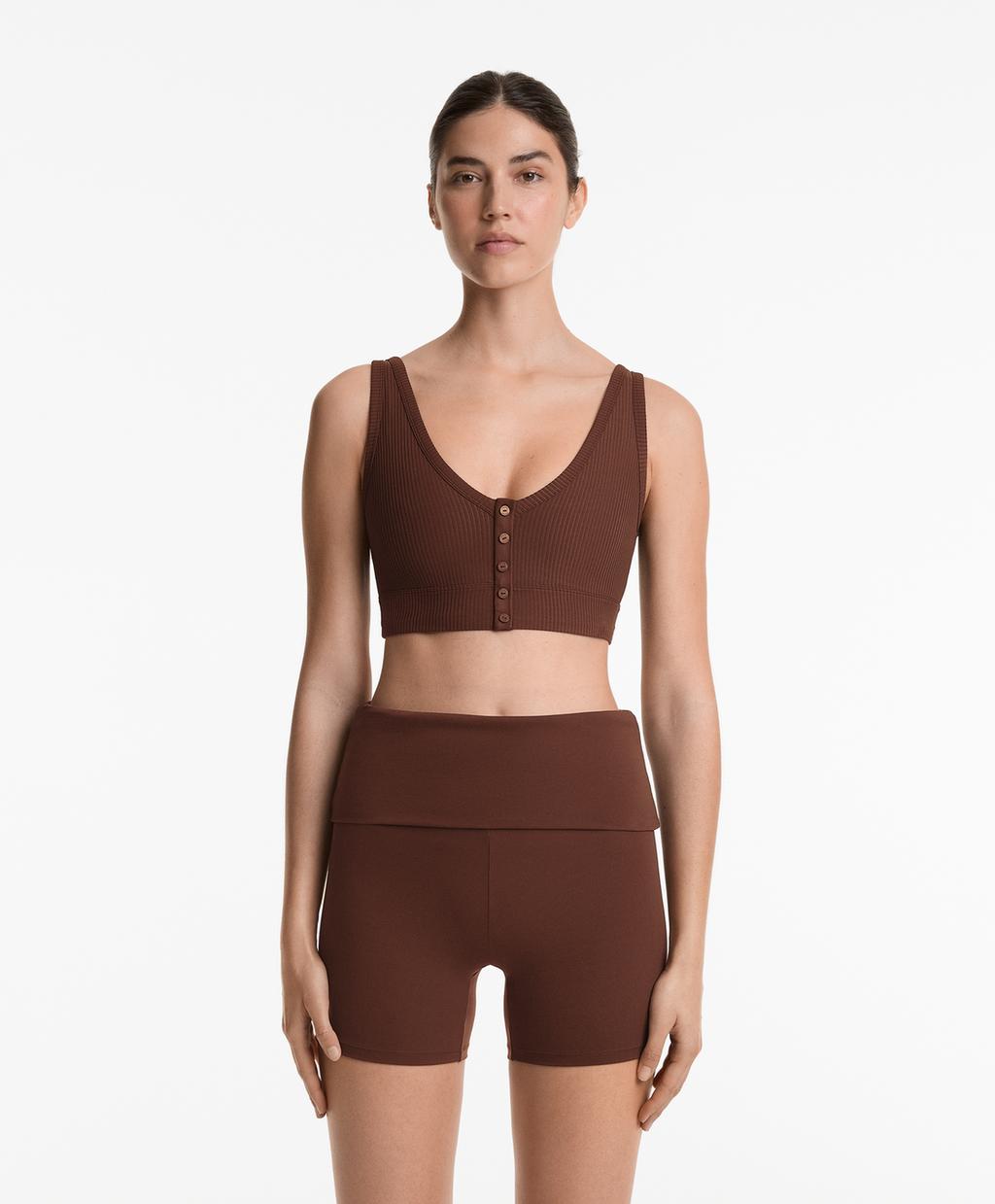 Топ Хенли с открытой спинкой Rib Comfortlux Oysho, коричневый
Топ Хенли с открытой спинкой Rib Comfortlux Oysho, коричневый