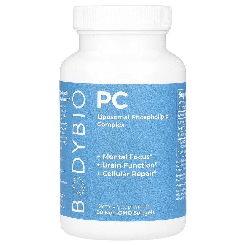 BodyBio, PC, липосомальный фосфолипидный комплекс, 1300 мг, 60 капсул без ГМО (650 мг в каждой капсуле)
BodyBio, PC, липосомальный фосфолипидный комплекс, 1300 мг, 60 капсул без ГМО (650 мг в каждой капсуле)