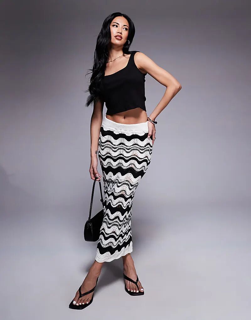 Юбка макси River Island с черным шевронным принтом, связанная крючком
Юбка макси River Island с черным шевронным принтом, связанная крючком