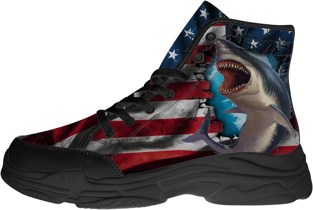 Высокие кеды с акулами для мужчин, кроссовки на шнуровке с платформой из холста, подарки с акулами для него и для нее Generic, красный/синий
Высокие кеды с акулами для мужчин, кроссовки на шнуровке с платформой из холста, подарки с акулами для него и для нее Generic, красный/синий