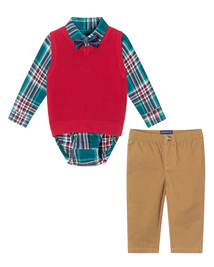 Комплект свитеров на пуговицах в клетку Andy & Evan, красный
Комплект свитеров на пуговицах в клетку Andy & Evan, красный